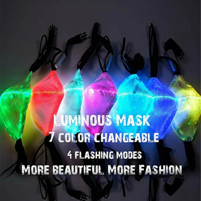 Face-Mask Light-Up LED Flashing Mask 7 Colors 5 Modes Luminous Light for Halloween Rave Mask Music Party Skin Care
Face-Mask Light-Up LED Flashing Mask 7 Colors 5 Modes Luminous Light for Halloween Rave Mask Music Party Skin Care
