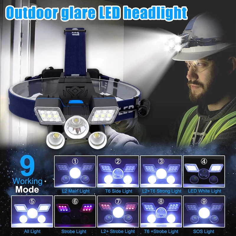 Newly Headlamp 9 Modes Work Headlamp USB Rechargeable Waterproof Headlight Flashlight for Outdoor Camping BN99
Newly Headlamp 9 Modes Work Headlamp USB Rechargeable Waterproof Headlight Flashlight for Outdoor Camping BN99