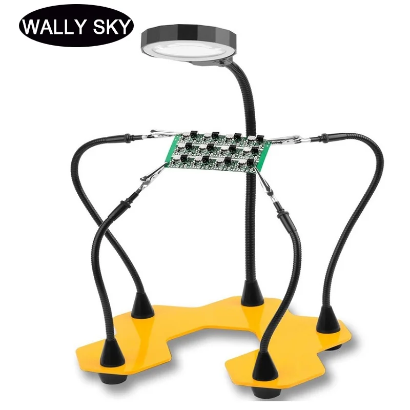 Third Hand LED Desktop Soldering Magnifier USB Illuminated Magnifying Glass Repairing Auxiliary Tools Helping Stand Welding PCB
Third Hand LED Desktop Soldering Magnifier USB Illuminated Magnifying Glass Repairing Auxiliary Tools Helping Stand Welding PCB