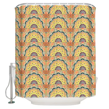 Retro Ethnic Square Pattern Shower Curtain Waterproof Bathroom Curtain Polyester Bath Curtain Home Decor 12 Hooks
Retro Ethnic Square Pattern Shower Curtain Waterproof Bathroom Curtain Polyester Bath Curtain Home Decor 12 Hooks