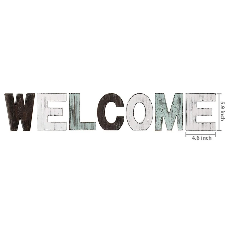 Retro Wooden Letters Decor Wood Welcome Script Word Sign Wooden Words Sign Art Rustic Cursive Word Room Decoration Wall Hanging
Retro Wooden Letters Decor Wood Welcome Script Word Sign Wooden Words Sign Art Rustic Cursive Word Room Decoration Wall Hanging