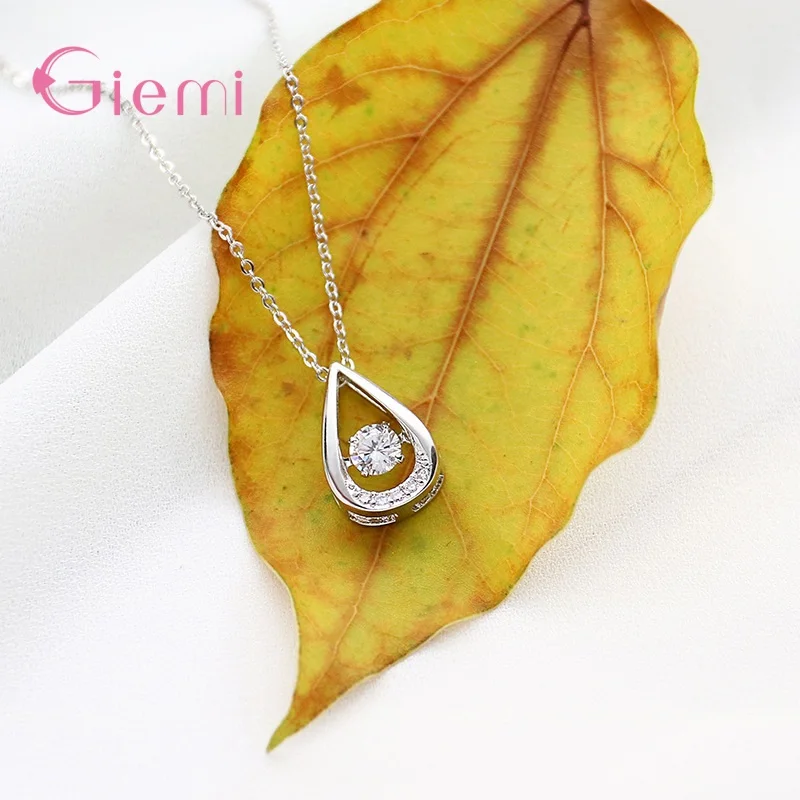 Halskette Mit Wassertropfen-Muster-Anhänger Für Damen, Authentische Halsketten Aus 925Er-Sterlingsilber Mit Glänzendem Kristallkragen, Geschenke H9300A291D7Eb42648C5953B43B3D41C1V