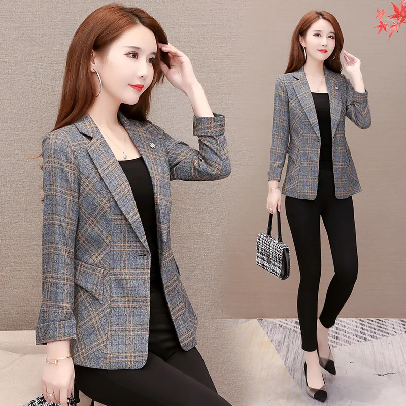 2019 Autumn New Style Short Suit Plaid One-Button Slim Fit Elegant Waist Hugging Slimming Coat Women's
2019 Autumn New Style Short Suit Plaid One-Button Slim Fit Elegant Waist Hugging Slimming Coat Women's