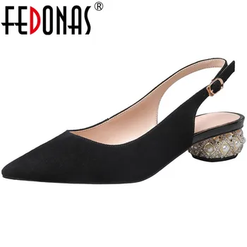 FEDONAS Elegant Kid Suede Sandals Women 2020 Summer Pearl Decoration Strange Heels Pumps Prom Dancing Pointed Toe Shoes Woman
FEDONAS Elegant Kid Suede Sandals Women 2020 Summer Pearl Decoration Strange Heels Pumps Prom Dancing Pointed Toe Shoes Woman