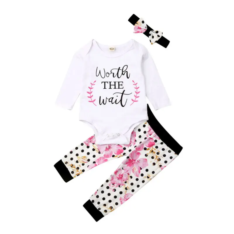 3PCs Autumn Clothes Newborn Baby Girl Clothes Floral Jumpsuit Romper Bodysuit Pants Outfit Clothes Set 0-24 months
3PCs Autumn Clothes Newborn Baby Girl Clothes Floral Jumpsuit Romper Bodysuit Pants Outfit Clothes Set 0-24 months