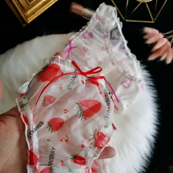 2020 NEW Strawberry Underpants Sexy Bow Panties Lace Mesh Seamless Thong Low Rise Women's Underwear Flower Transparent Panties
2020 NEW Strawberry Underpants Sexy Bow Panties Lace Mesh Seamless Thong Low Rise Women's Underwear Flower Transparent Panties