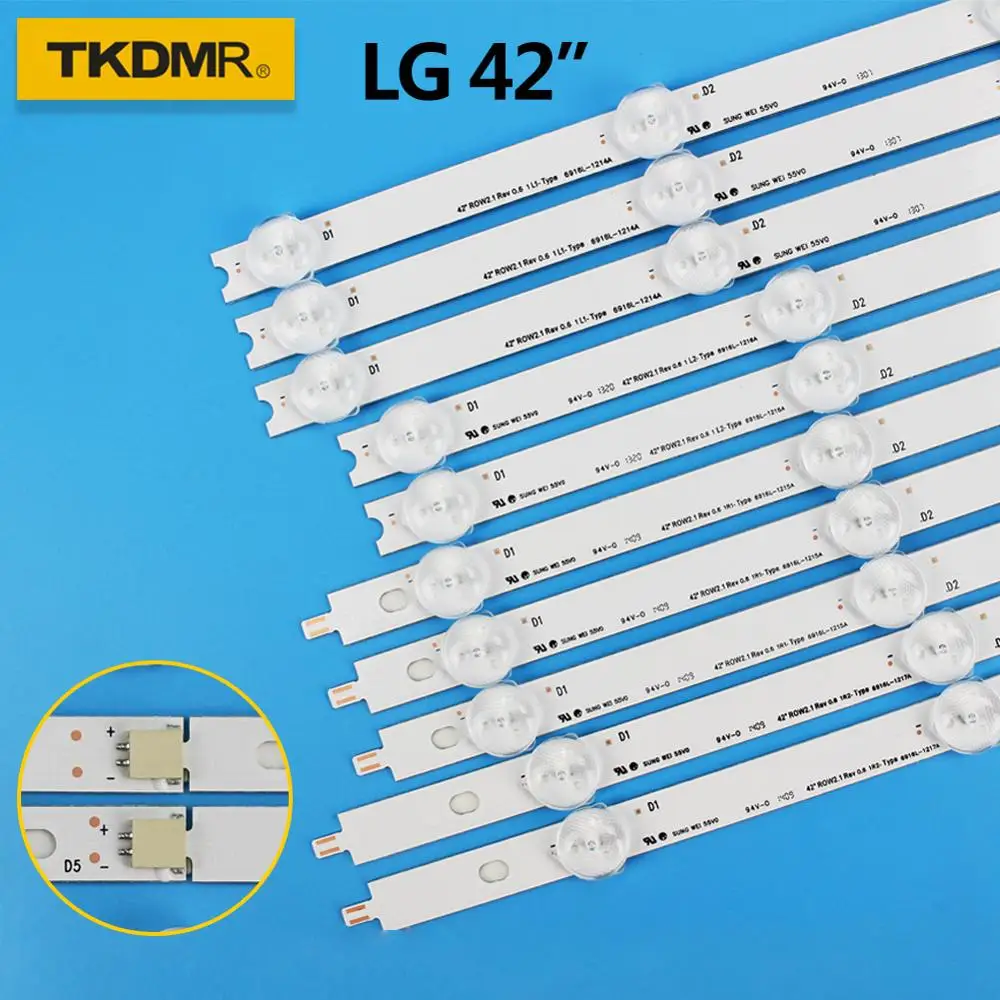 TKDMR LED Backlight strip BAR For LG 42inch 42"ROW2.1 TV 6916L-1412A 6916L-1413A 6916L-1414A 6916L-1415A 42LN542V 42LN575S 42LA6
TKDMR LED Backlight strip BAR For LG 42inch 42"ROW2.1 TV 6916L-1412A 6916L-1413A 6916L-1414A 6916L-1415A 42LN542V 42LN575S 42LA6