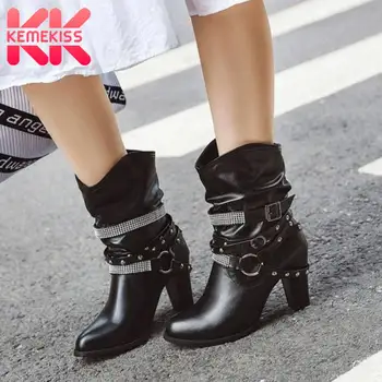 KemeKiss Size 33-48 Women Rivets Buckle Ankle Boots Winter High Heel Retro Ladies Office Work Boots Daily Platform Shoes
KemeKiss Size 33-48 Women Rivets Buckle Ankle Boots Winter High Heel Retro Ladies Office Work Boots Daily Platform Shoes