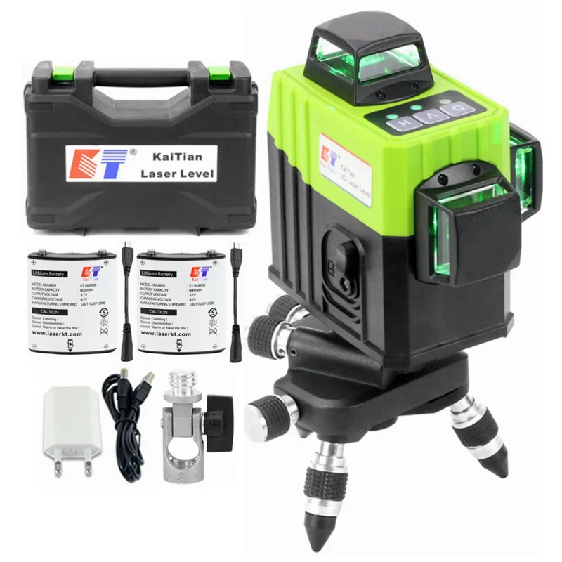 Kaitian Laser Level 360 Nivel Laser 3D 12Lines Rotary Lazer Level Self-Leveling Profissional Super Powerful Green&Red Laser Line
Kaitian Laser Level 360 Nivel Laser 3D 12Lines Rotary Lazer Level Self-Leveling Profissional Super Powerful Green&Red Laser Line