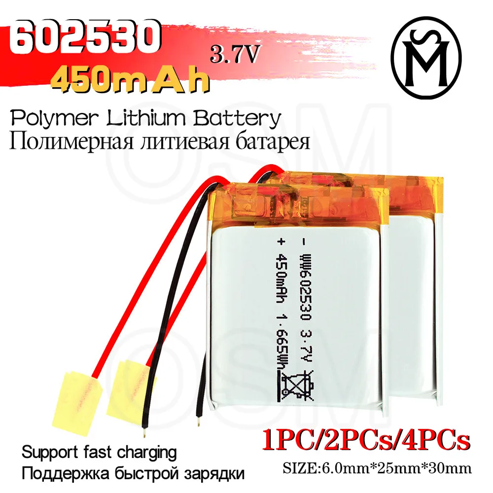 Real capacity support Quick Charge 602530 3.7v 450mah Lithium Polymer Battery With Board For Pda Tablet Pcs Digital Products
Real capacity support Quick Charge 602530 3.7v 450mah Lithium Polymer Battery With Board For Pda Tablet Pcs Digital Products