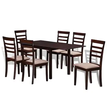 Extending Dining Set 7 Pieces Brown Modern Classic Kitchen Table Dining Room Furniture Dining Table 7 PCS Dinning Table Set
Extending Dining Set 7 Pieces Brown Modern Classic Kitchen Table Dining Room Furniture Dining Table 7 PCS Dinning Table Set