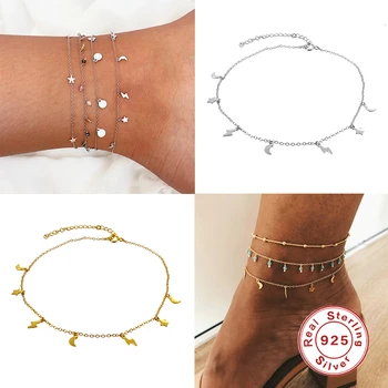 Aide S925 Sterling Silver Pulseras Foot Anklets Korean INS Moon Star Ankle Chain For Lovers' Valentine's Day Gift Fine Jewelry
Aide S925 Sterling Silver Pulseras Foot Anklets Korean INS Moon Star Ankle Chain For Lovers' Valentine's Day Gift Fine Jewelry