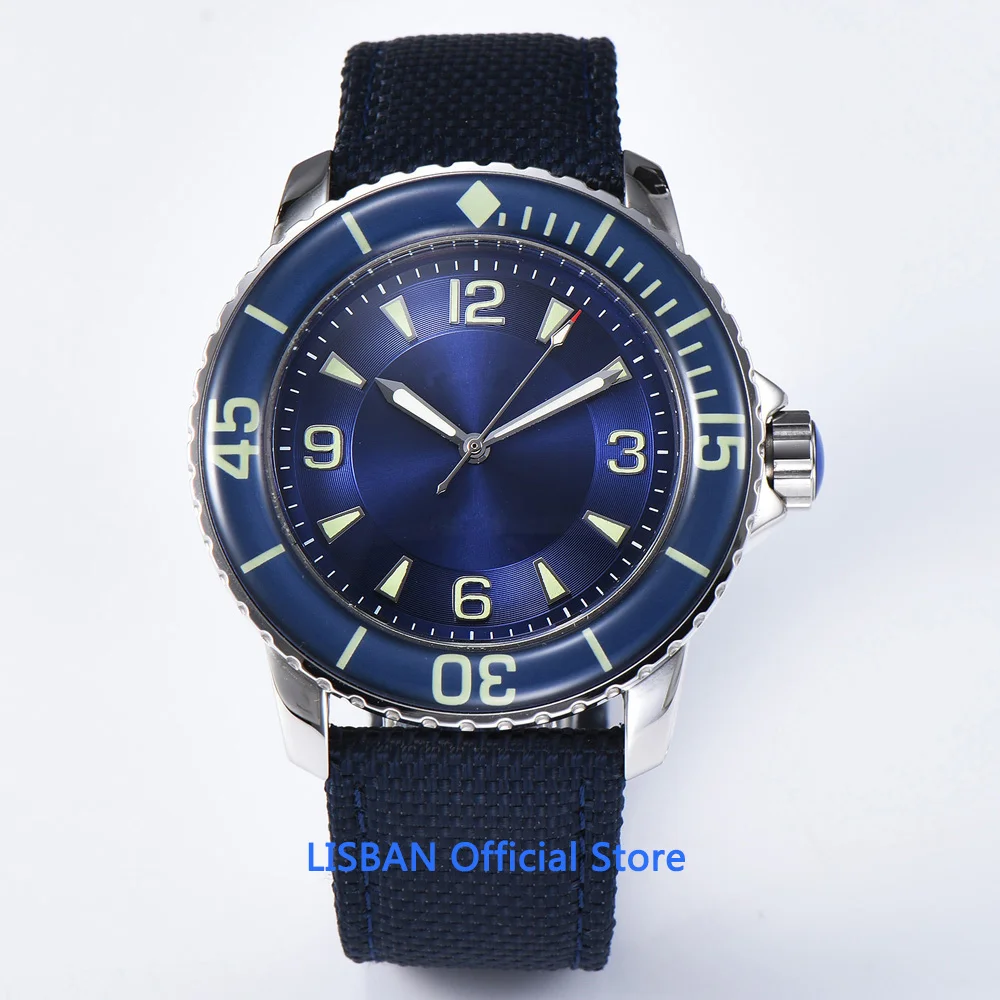 45mm Sterile Dial Automatic Mechanical Mens Watch Miyota Movement Business Clock Luminous Waterproof Canvas Strap Wristwatch Men
45mm Sterile Dial Automatic Mechanical Mens Watch Miyota Movement Business Clock Luminous Waterproof Canvas Strap Wristwatch Men