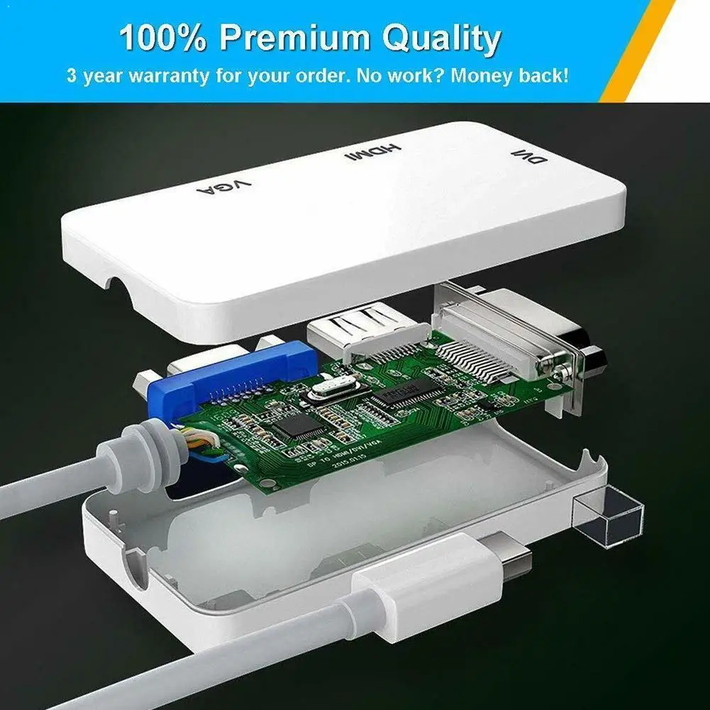 Mini Display Port Displayport To Hdmi/Dvi/Vga Cable Thunderbolt For Apple Air Pro Hdmi 4 Macbook Adapter Adapter 13 Surface D7V0
Mini Display Port Displayport To Hdmi/Dvi/Vga Cable Thunderbolt For Apple Air Pro Hdmi 4 Macbook Adapter Adapter 13 Surface D7V0
