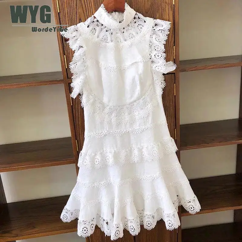 High Quality White Embroidery Mini Dresses Women 2020 Spring Summer New Hollow Out Lace Patchworke Sleeveless Linen Dress
High Quality White Embroidery Mini Dresses Women 2020 Spring Summer New Hollow Out Lace Patchworke Sleeveless Linen Dress
