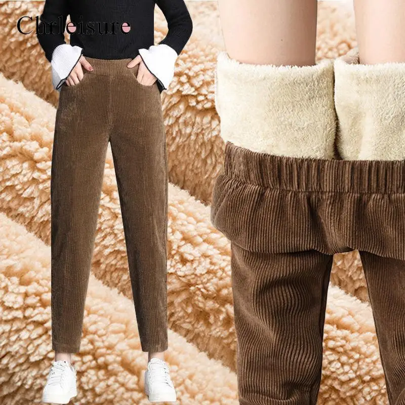 CHRLEISURE Harem Pants Women Corduroy Loose Warmth High Waist Pants Autumn Winter Fashion Velvet Thick Warm Pants for Women
CHRLEISURE Harem Pants Women Corduroy Loose Warmth High Waist Pants Autumn Winter Fashion Velvet Thick Warm Pants for Women