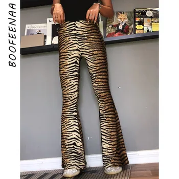 BOOFEENAA Tiger Cheetah Print Stretch Flare Pants Women High Waisted Bell Bottoms Autumn Plus Size Wide Leg Trousers C70-AZ93
BOOFEENAA Tiger Cheetah Print Stretch Flare Pants Women High Waisted Bell Bottoms Autumn Plus Size Wide Leg Trousers C70-AZ93