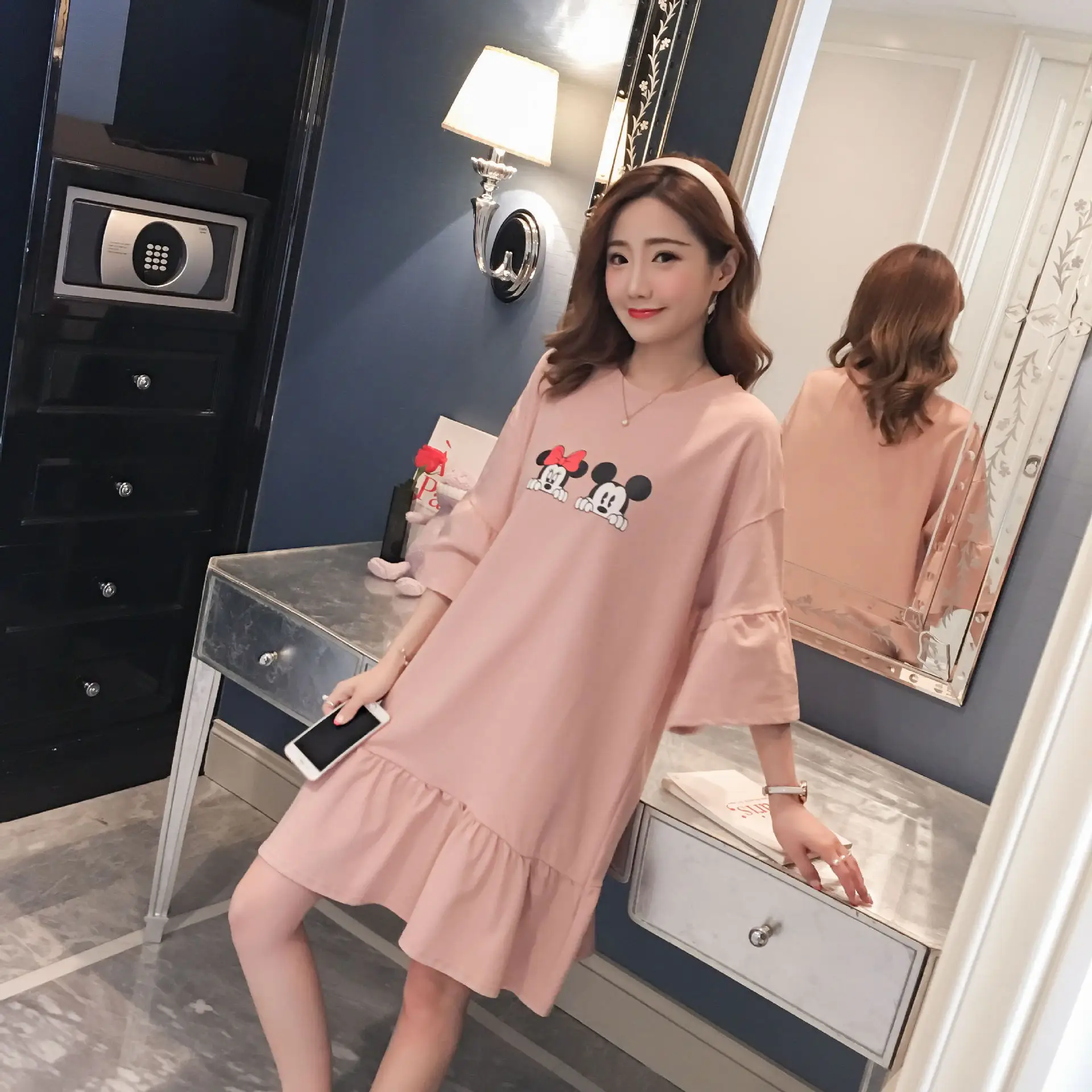 2018 Summer New Style Fashion Large Size Loose-Fit Mid-length Slimming Skirt Fashion Mom Pregnant Women Dress
2018 Summer New Style Fashion Large Size Loose-Fit Mid-length Slimming Skirt Fashion Mom Pregnant Women Dress