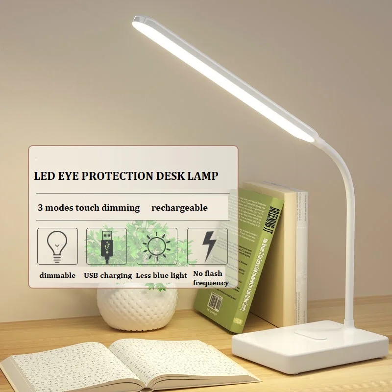 LED USB Rechargeable Desk Lamp Flexible 360 Degree Table Decor Eye Protection Dimmable Touch Reading Light Study Lamps
LED USB Rechargeable Desk Lamp Flexible 360 Degree Table Decor Eye Protection Dimmable Touch Reading Light Study Lamps