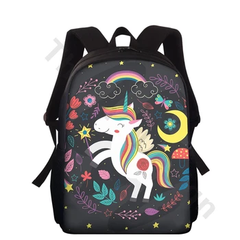 THIKIN Student 15inch Black School Backpacks with Kawaii Colorful Unicorn Print Book Bags for Kids Children Girls Mochila Custom
THIKIN Student 15inch Black School Backpacks with Kawaii Colorful Unicorn Print Book Bags for Kids Children Girls Mochila Custom