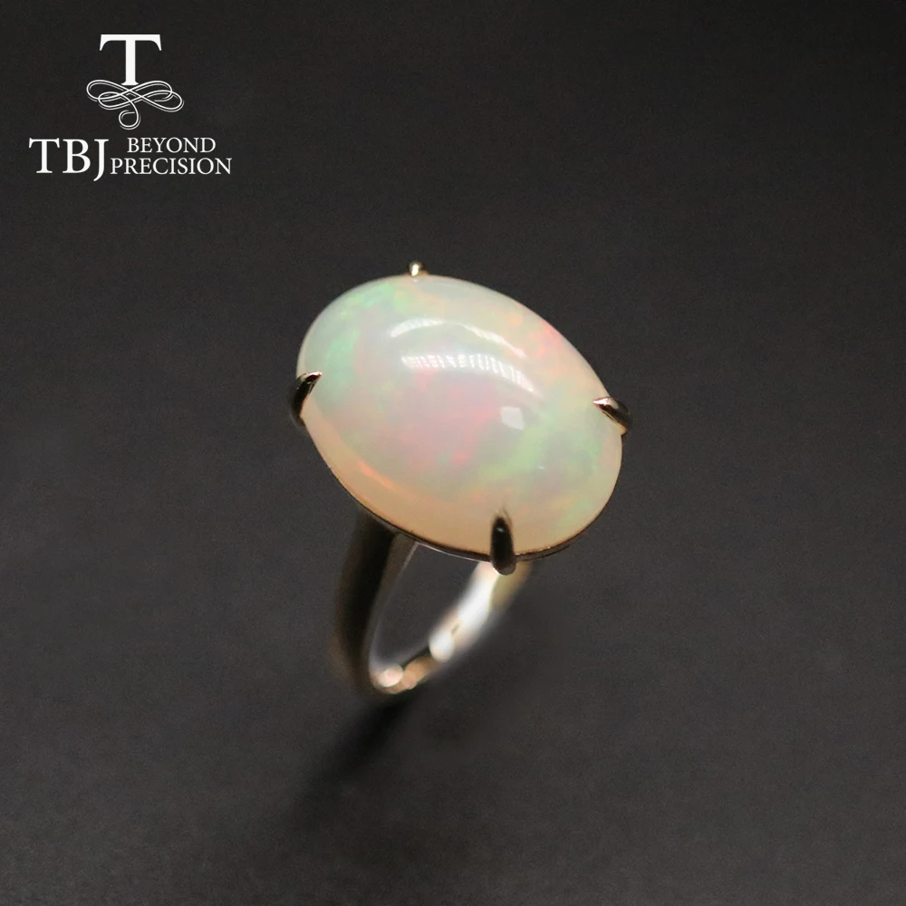 

Tbj,14K yellow gold 8.1ct Opal Ring 100% Natural Ethiopia Opal gemstone oval 13*18mm fine 585 gold jewelry for women nice gift