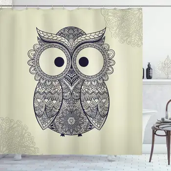 Ethnic Shower Curtain Tribal Design Illustration Owl with Flowers Owl Bird Ornamental Pattern Fabric Bathroom Decor Set
Ethnic Shower Curtain Tribal Design Illustration Owl with Flowers Owl Bird Ornamental Pattern Fabric Bathroom Decor Set
