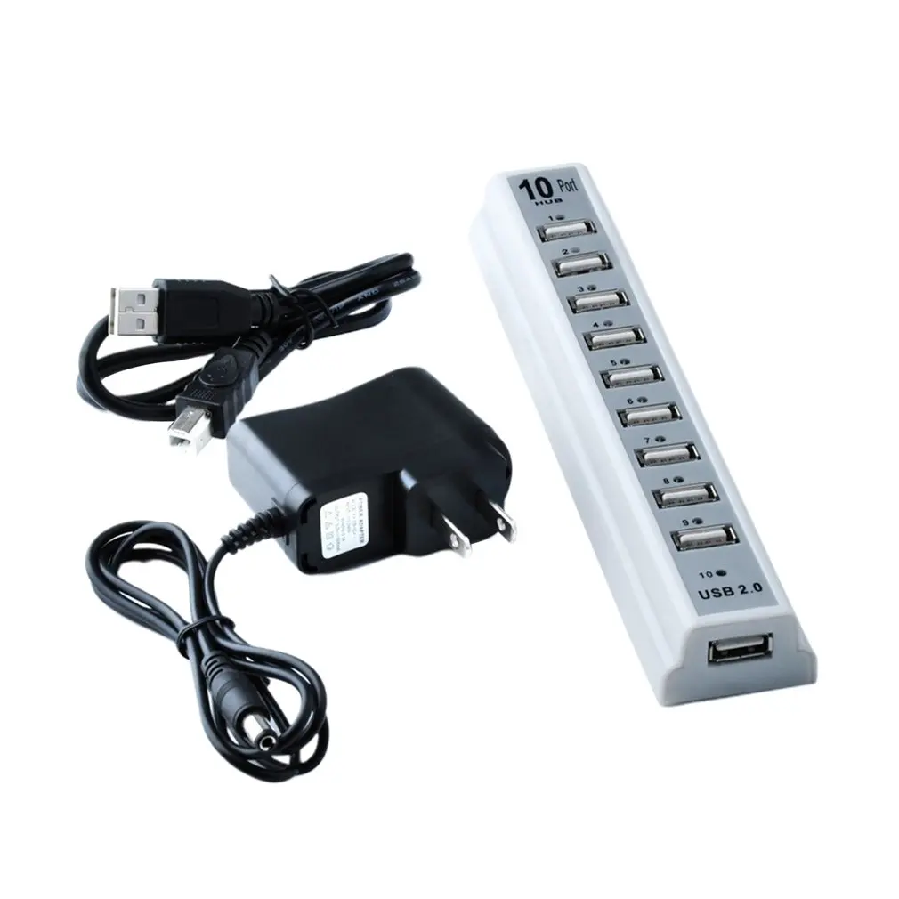 Usb2.0 10 Port Hub Multi Usb Splitter High Speed 480Mbps Usb 2.0 Hub With Us-Power Adapter For Pc Laptop Notebook Computer
Usb2.0 10 Port Hub Multi Usb Splitter High Speed 480Mbps Usb 2.0 Hub With Us-Power Adapter For Pc Laptop Notebook Computer