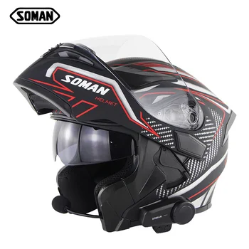 capacete moto Racing ECE Approval Flip up Dual Visors Motorcycle Helmet with M2 Bluetooth Headset Soman SM955
capacete moto Racing ECE Approval Flip up Dual Visors Motorcycle Helmet with M2 Bluetooth Headset Soman SM955