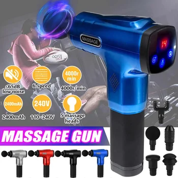 LCD Display Massage gun 5 heads Deep Muscle Massager Muscle Pain Body Massage Exercising Relaxation Slimming Shaping Pain Relief
LCD Display Massage gun 5 heads Deep Muscle Massager Muscle Pain Body Massage Exercising Relaxation Slimming Shaping Pain Relief