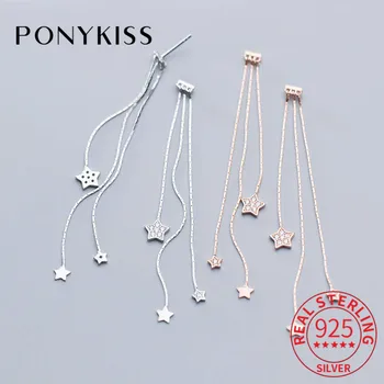 PONYKISS S925 Sterling Silver Zircon Star Tassel Meteor Dangle Drop Earrings Women Party Anniversary Romantic Delicate Jewelry
PONYKISS S925 Sterling Silver Zircon Star Tassel Meteor Dangle Drop Earrings Women Party Anniversary Romantic Delicate Jewelry