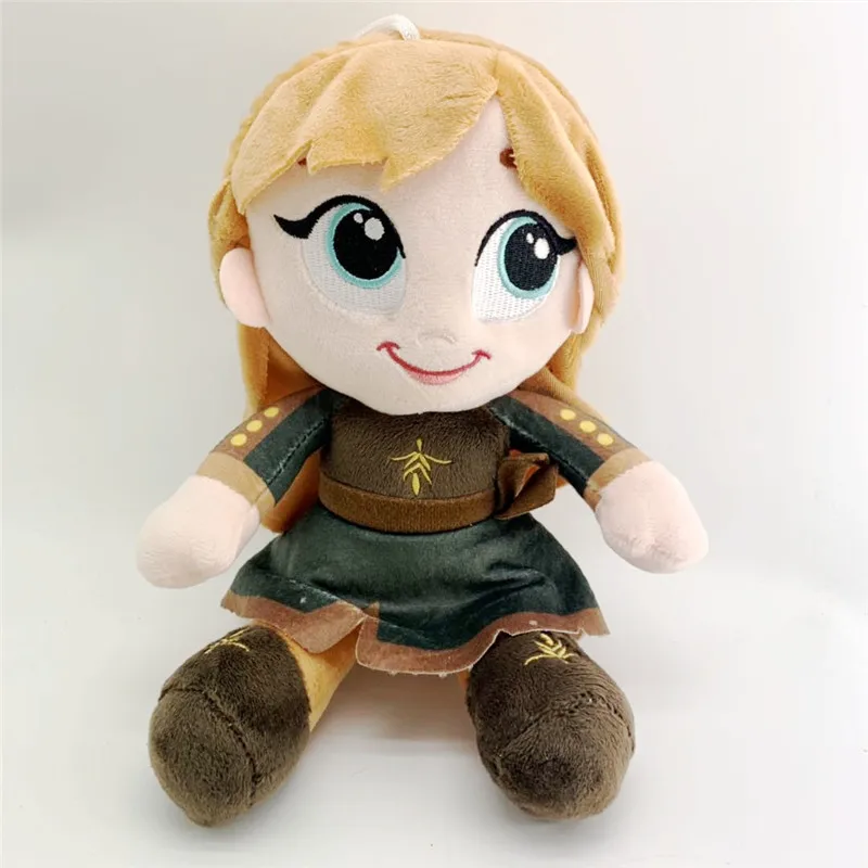New Princess Anna Elsa plush Dolls Movie Cartoon Childhood Young Anna Elsa Stuffed Peluche Toys Kids Girls Cosplay Gift 20cm 2pcslot (5)
