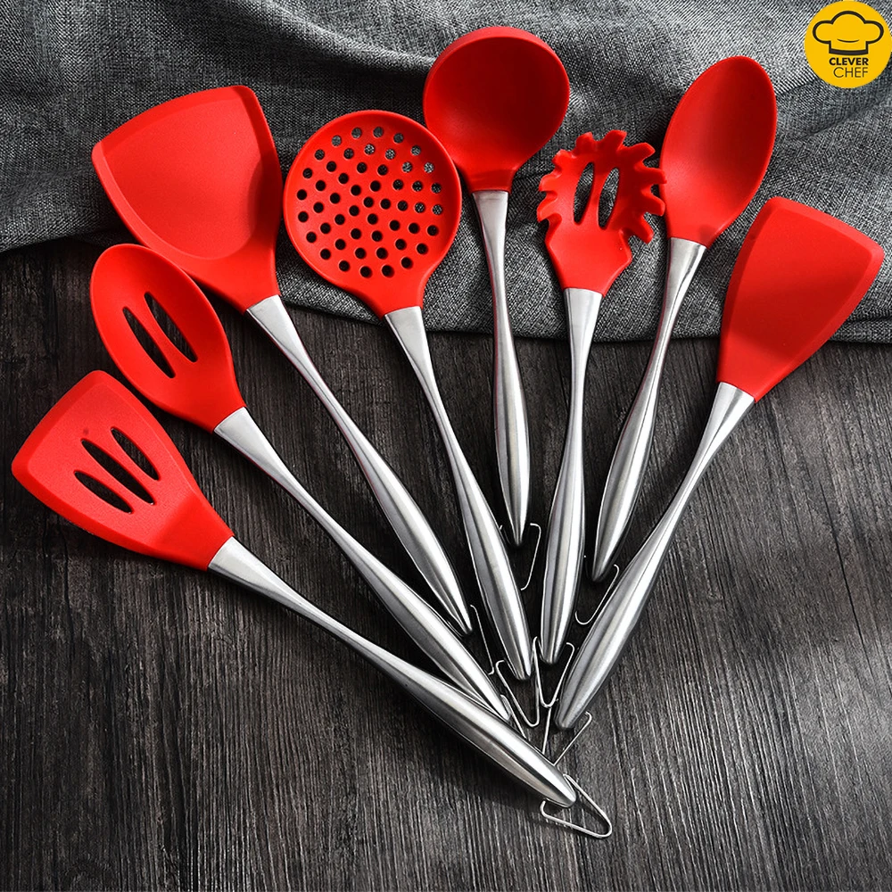 8Pc/set Stainless Steel Handle Silicone Kitchenware Cookware Set Non-stick Cookware Spoon Spatula
8Pc/set Stainless Steel Handle Silicone Kitchenware Cookware Set Non-stick Cookware Spoon Spatula