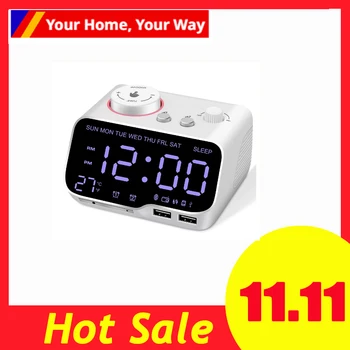 Digital Alarm Clock Radio Bluetooth Speaker,12/24 H,Dimmer,Dual Alarm,Snooze,Thermometer,Sleep Timer White US Plug
Digital Alarm Clock Radio Bluetooth Speaker,12/24 H,Dimmer,Dual Alarm,Snooze,Thermometer,Sleep Timer White US Plug