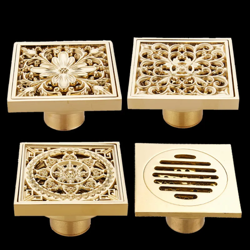European Style Carved Copper Deodorant Copper Core Floor Drain Bathroom Kitchen Gold Floor Drain
European Style Carved Copper Deodorant Copper Core Floor Drain Bathroom Kitchen Gold Floor Drain