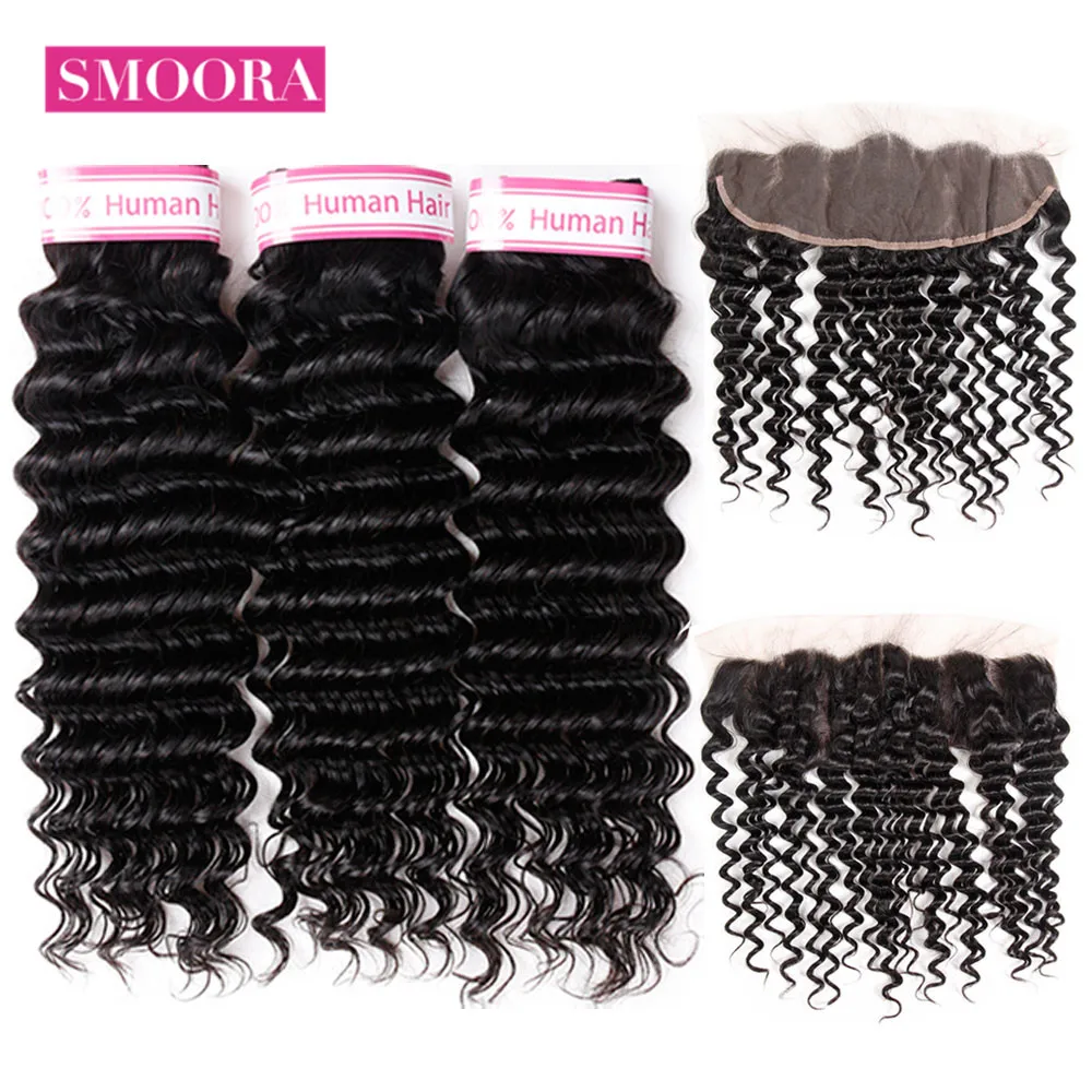 Deep Wave Bundles With Frontal Closure 3 Bundles Human Hair Weave With Ear To Ear Closure Malaysian Non Remy Hair Extensions
Deep Wave Bundles With Frontal Closure 3 Bundles Human Hair Weave With Ear To Ear Closure Malaysian Non Remy Hair Extensions