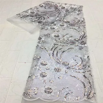 2020 high quality French Nigerian sequins net lace,African tulle mesh sequence lace fabric for party dress 5yards/lot white
2020 high quality French Nigerian sequins net lace,African tulle mesh sequence lace fabric for party dress 5yards/lot white