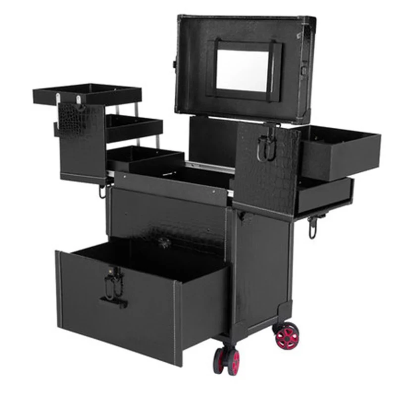 Multilayer Trolley Makeup Luggage Case Luxury Cosmetic Box Large Capacity Swivel Wheel Suitcae With Mirror Embroidery Toolbox 
Multilayer Trolley Makeup Luggage Case Luxury Cosmetic Box Large Capacity Swivel Wheel Suitcae With Mirror Embroidery Toolbox