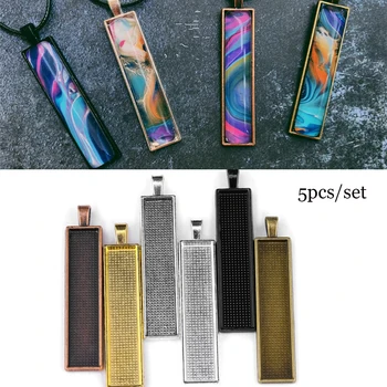 5pcs/set Fashion Rectangle Pendant Base Glass Cabochon Pendant Necklace Trays for DIY Jewelry Making Supplies
5pcs/set Fashion Rectangle Pendant Base Glass Cabochon Pendant Necklace Trays for DIY Jewelry Making Supplies