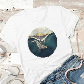 Female T-shirt 3D Printed T-Shirt Painting Marine Whale Pattern Short Summer Casual Tops Women' Shirt Fashion T-Shirt Round Neck
Female T-shirt 3D Printed T-Shirt Painting Marine Whale Pattern Short Summer Casual Tops Women' Shirt Fashion T-Shirt Round Neck