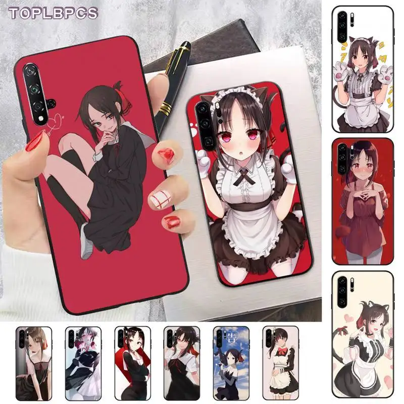 TOPLBPCS kaguya sama love is war черный чехол для телефона huawei P 6 7 8 9 10 20 30 40 pro plus lite p9 2016|Бамперы| |