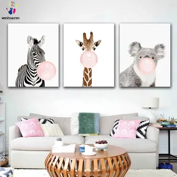 DIY Coloring paint by numbers Animal blowing pink bubbles figure paintings by numbers with kits 40x50 framed decor three pieces
DIY Coloring paint by numbers Animal blowing pink bubbles figure paintings by numbers with kits 40x50 framed decor three pieces