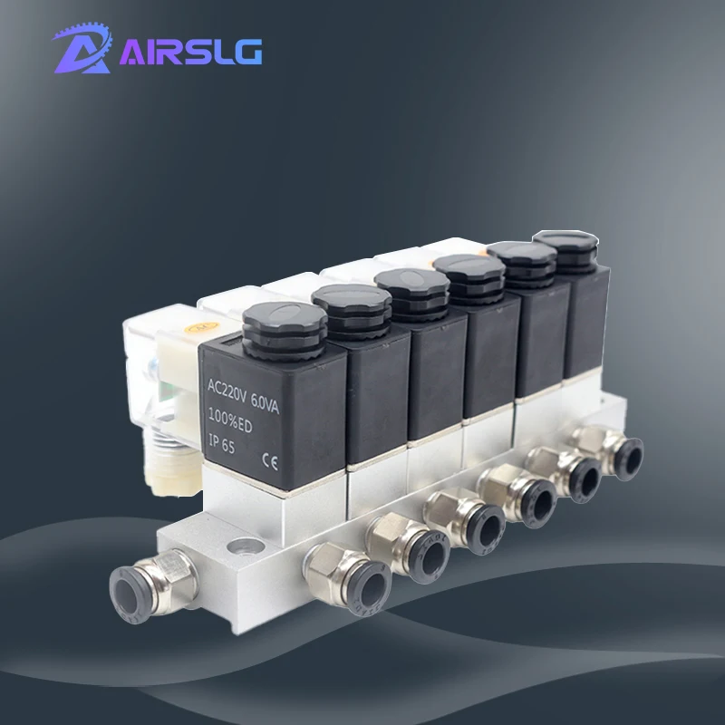 Air Solenoid Valves 2V025-08 06 Pneumatic combined single electric control switch on off multi way solenoid valve group
Air Solenoid Valves 2V025-08 06 Pneumatic combined single electric control switch on off multi way solenoid valve group