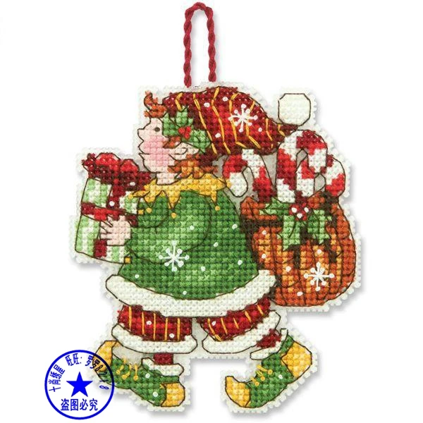 Top Quality Lovely Hot Sell Counted Cross Stitch Kit Santa Ornament Christmas Tree Ornaments Gift Dim 70-08913