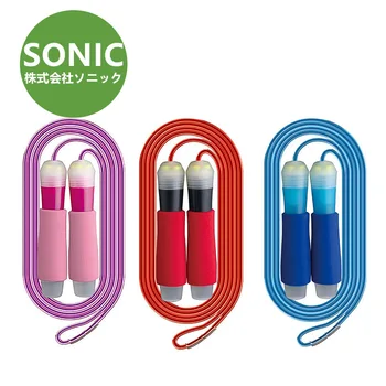 Japan SONIC children student single training jump rope adjustable length skipping non-slip design sponge handle PVC rope 
Japan SONIC children student single training jump rope adjustable length skipping non-slip design sponge handle PVC rope