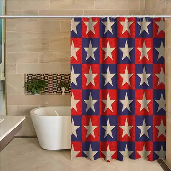 Primitive Country Precision Custom Shower Curtain Checkered Pattern in Navy and Red with Stars National Loyalty Design Modern
Primitive Country Precision Custom Shower Curtain Checkered Pattern in Navy and Red with Stars National Loyalty Design Modern