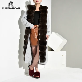 FURSARCAR Spring And Autumn Women Wool Sweater Real Fur Coat With Fox Collar Wool To Knit Natural Fur Coat Winter Long Outerwear
FURSARCAR Spring And Autumn Women Wool Sweater Real Fur Coat With Fox Collar Wool To Knit Natural Fur Coat Winter Long Outerwear