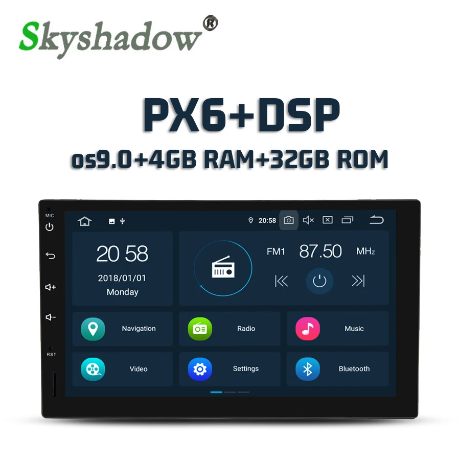 PX6 IPS DSP Android 9.0 4GB RAM+32GB Car multimedia player 2 Din RDS Radio GPS map Bluetooth 4.0 wifi for Universal
PX6 IPS DSP Android 9.0 4GB RAM+32GB Car multimedia player 2 Din RDS Radio GPS map Bluetooth 4.0 wifi for Universal