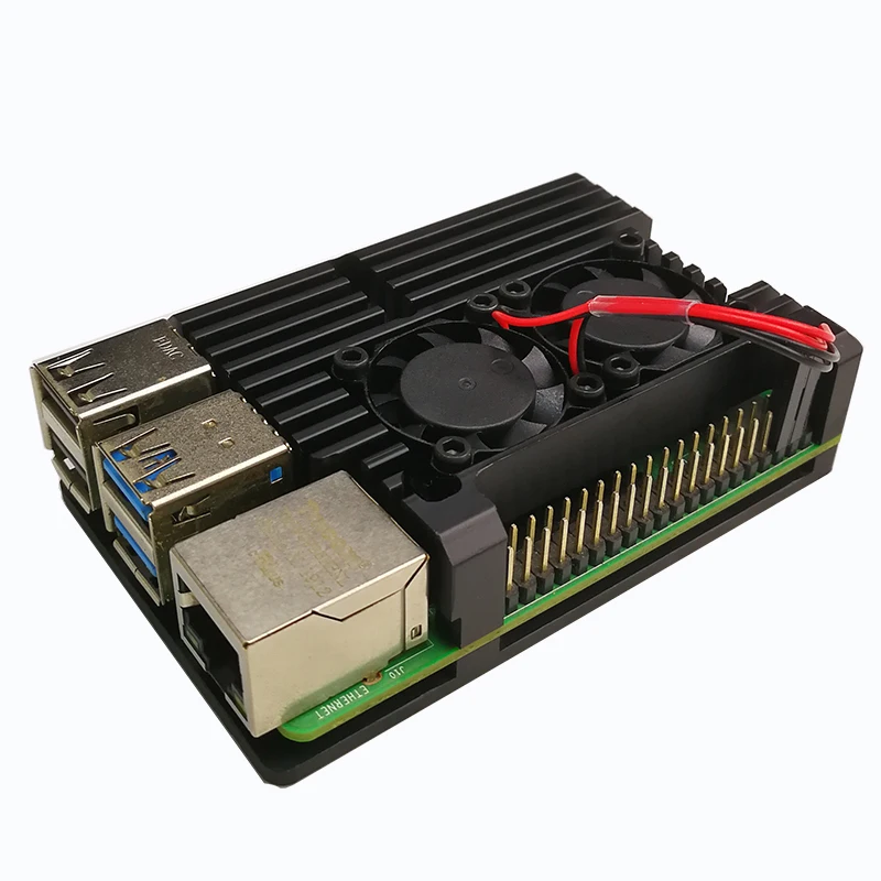 Raspberry Pi 4 case, Aluminum Case Enclosure CNC Cover with Heatsink Cooling Dual Fan for Raspberry Pi 4 Model B
Raspberry Pi 4 case, Aluminum Case Enclosure CNC Cover with Heatsink Cooling Dual Fan for Raspberry Pi 4 Model B