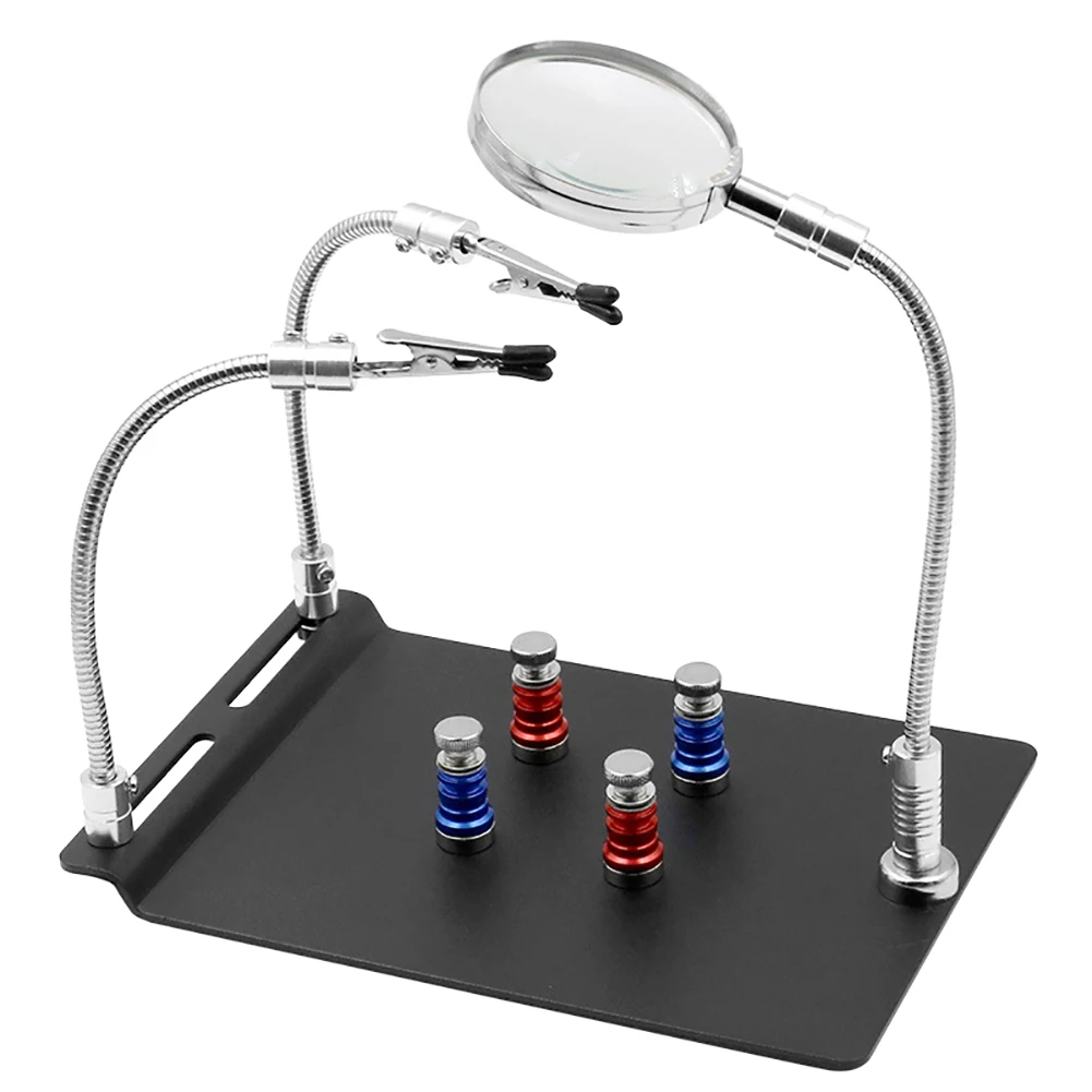 Soldering Third Hand with Magnifier Magnetic Circuit Board Clamp Holder Helping Hands for Crafting Small Precision Projects
Soldering Third Hand with Magnifier Magnetic Circuit Board Clamp Holder Helping Hands for Crafting Small Precision Projects