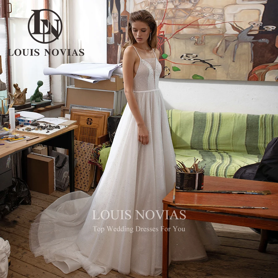 LOUIS NOVIAS A-Line Wedding Dress Sexy Beach Spaghetti Strap Bridal Gown Shiny Fabric V-neck Breathable Vestidos De Novia
LOUIS NOVIAS A-Line Wedding Dress Sexy Beach Spaghetti Strap Bridal Gown Shiny Fabric V-neck Breathable Vestidos De Novia